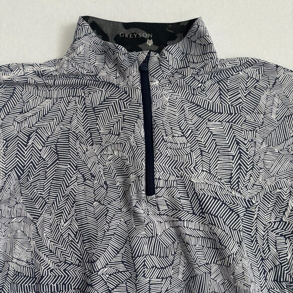 Greyson 1/4 Zip Pullover Mens XL Black White Pattern Performance Golf Stretch - Picture 2 of 7